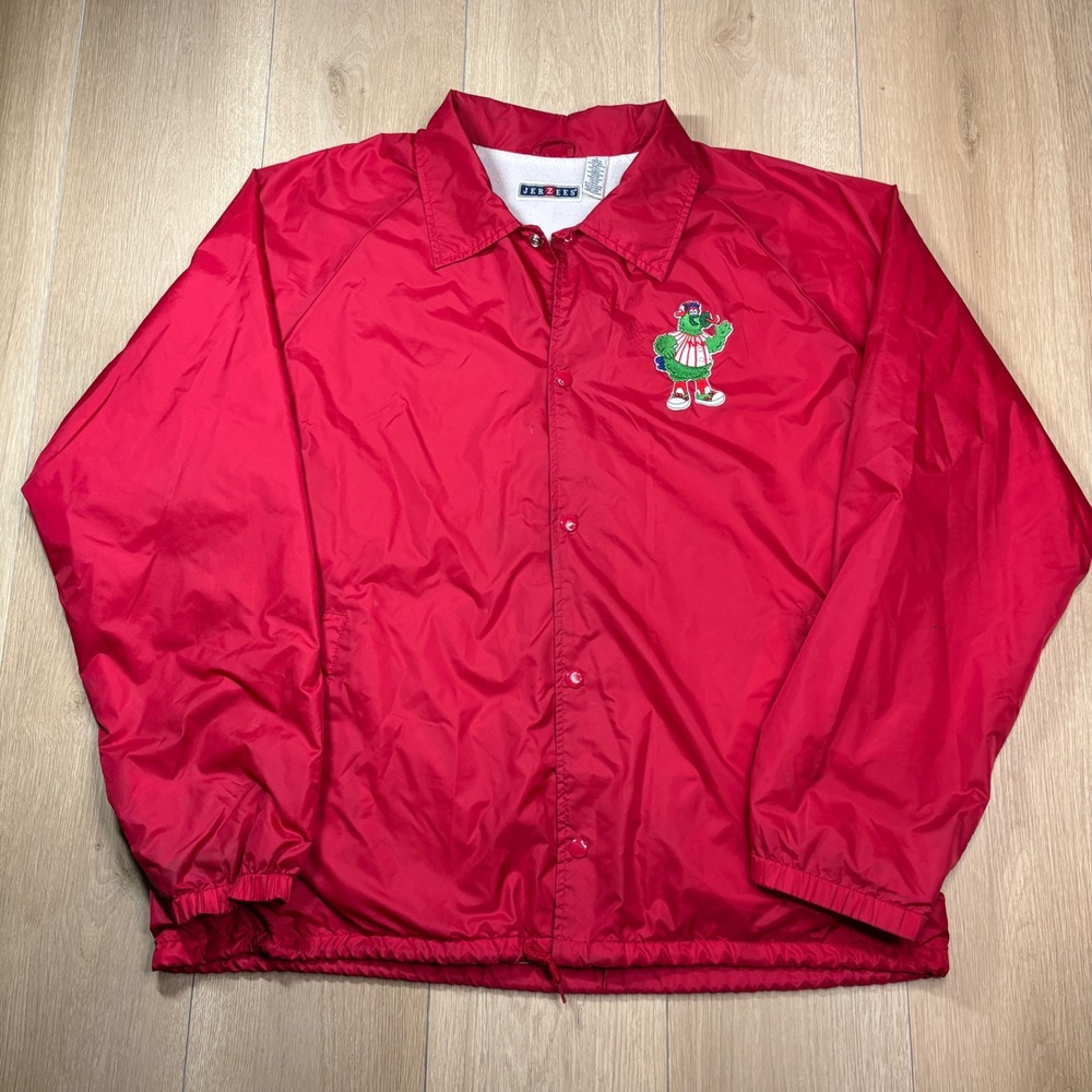 Vintage Jerzees Philadelphia Phillies Phanatic Coaches Jacket Red Custom Large